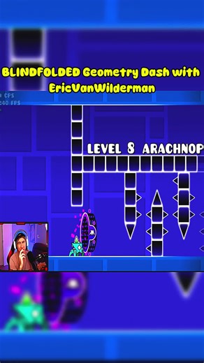 Blindfolded GD with EricVanWilderman#geometrydash #geometrydashlevel #geometrydashmemes #geometrydashdemon #geometrydashchallenge p1