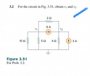 For the circuit in Fig. 3.51, obtain the node voltages v_1 and ... | Filo