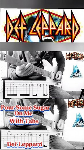 Def Leppard Pour Some Sugar On Me Guitar Lesson With Tabs #shorts