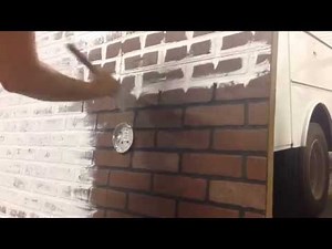 Whitewashing faux brick.