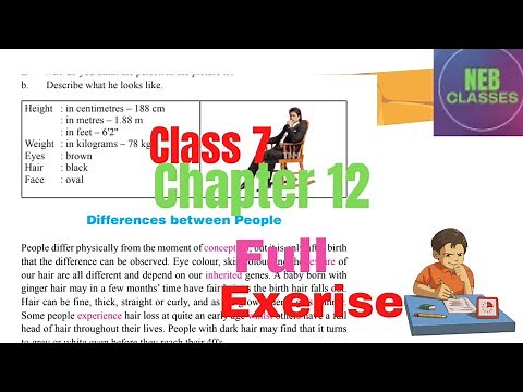 class 7 english chapter 12 exercise | Difference between People Chapter full exerise