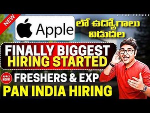 👌Finally Apple Hiring Started | Freshers & EXP Also | Latest Jobs from Apple | V the Techee