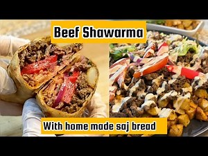 "Authentic Beef Shawarma with Homemade Saj Bread"|Street food at Home