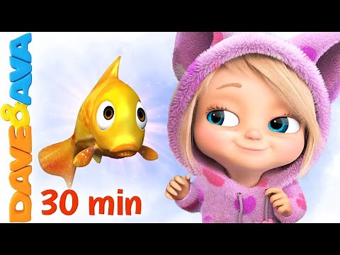 🐠 Once I Caught a Fish Alive and More Nursery Rhymes & Baby Songs | Dave and Ava 🐠