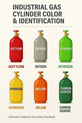 Gas Cylinder Color Codes | Identify Gas by Color! #trending #shorts #viral #electrical