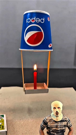 Flying Paper Cup Experiment 😱 Candle Science Magic! #shorts #flyingcup #science #diy #experiment