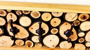 Rustic Wood Slice Coat Rack | Wooden Farm-house Rustic Wall Coat Hanger - Etsy UK