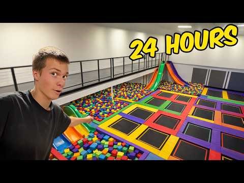 OVERNIGHT IN PARKOUR GYM (SNEAKING IN)