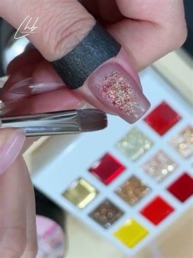 Sheer Pink Firework Nails | Sparkly Tutorial