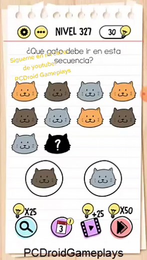Brain Test Nivel 327 - ¿Qué gato debe ir en esta secuencia?