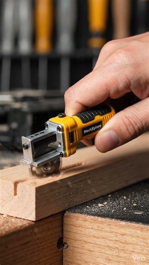 Miniature Biscuit Joiner Precision Cut | Cinematic Macro Woodworking Tool