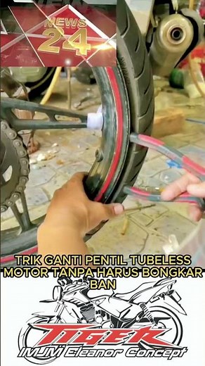 USE THIS METHOD IF YOU WANT TO REPLACE THE VALVE ON YOUR MOTORCYCLE TUBELESS TIRE