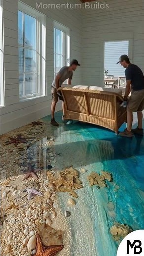 Creating A Marine Blue Epoxy Floor With Seashells #resin #diy