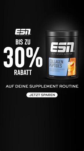 💥 Bis zu 30 % auf Performance & Vitalstoffe! 🎯 Hol dir jetzt deine tägliche Basis für mehr Leistung & Wohlbefinden – mit gezieltem Support für deinen aktiven Lifestyle. 💪 ✅ Athlete Stack, Creatin & Collagen Peptides – ideal für deine Performance ✅ Wichtige Vitamine & Mineralstoffe für deine tägliche Versorgung ✅ Spare jetzt mit Code: TOPDEAL 🔥 Nur für kurze Zeit – jetzt sichern! 🚀 | ESN