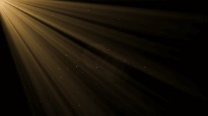 Golden Rays Moving on Black Background with Floating Dust Particles Looped 3d Animation. Underwater Sun Beams Shining Deep 4k. Loop sun light golden flare light effect on a black background