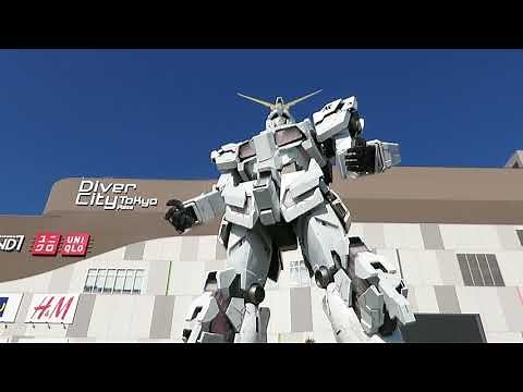 【お台場】実物大ユニコーンガンダム立像の昼演出