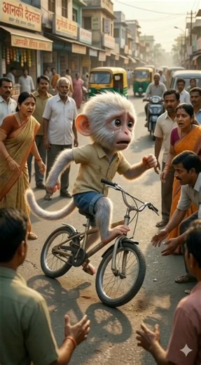 Monkey Bicycle Accident 💔🤕 #monkey #bicycle #foryou #viralvideo #viral