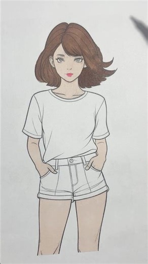 Aesthetic Coloring a Girl ❤️#art #drawing #cute #colors #satisfying