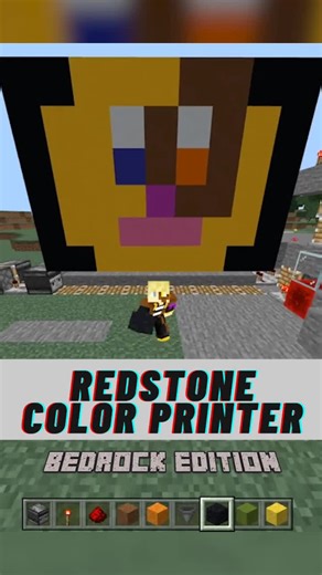 A fully working color printer in Bedrock Edition Minecraft! #minecraft #minecraftbuilding #minecrafttutorial #redstone #bedrock #bedrockedition #mcpe