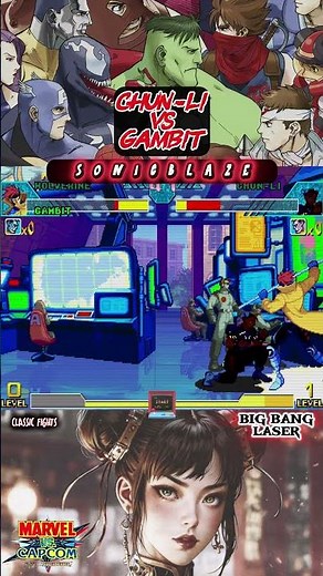 CHUN-LI destroys GAMBIT in MvC 💙🃏