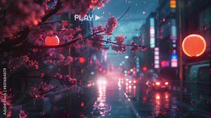 animated video of night scenes full of lights in urban areas