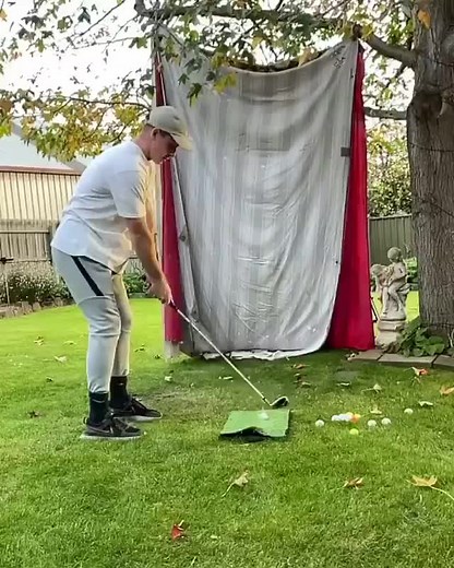 Golf Swing Practice Techniques in Backyard Setup