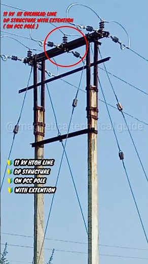 Double Pole Structure on PCC pole || 11 KV overhead line || Distribution Line || HT line