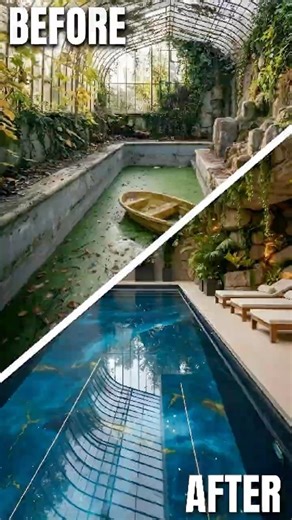 Abandoned pool renovation✨ #ai #fyp #trending #renovation #design