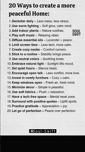 20 Ways To Create a Peaceful Home 🏡✨ #PeacefulLife #HomeTips #Lifestyle