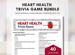 Heart Health Trivia Game, Printable Quiz Game, Powerpoint Slides, Health Promotion, Fundraisers, Team Events, Seniors, Education, Classroom - Etsy Canada