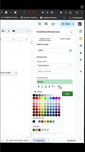Highlight cells using Conditional Formatting in Google Sheets