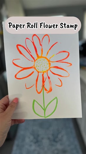 DIY Paper Towel Roll Flower Stamp Craft for Kids