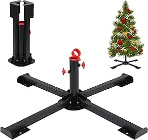 Christmas Tree Stand for Artificial Trees, Folding Christmas Tree Stand Base for Artificial Xmas Trees 4 to 8FT and 1.4” Pole