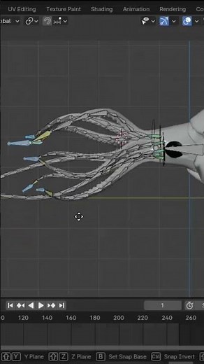 🦑 Squid Rig in Action! | Blender IK Rigging | #shorts
