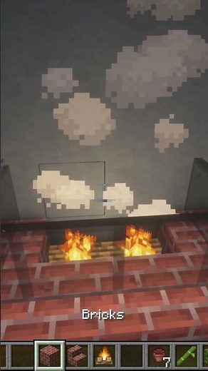 Minecraft Modern Fireplace Design 🪵🔥 #minecrafttutorial