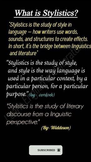 What is Stylistics? | Simple Definition | English Literature #literarylegacy #literaturestudents