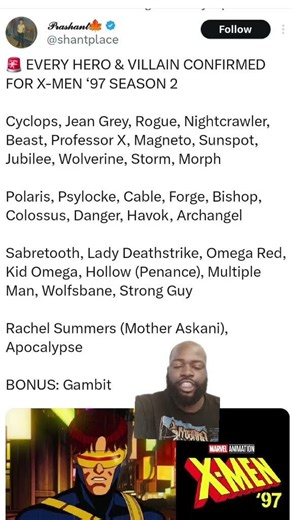 Confirmed characters for X-Men97 SE2. #marvelanimation #xmen97 #disneyplus