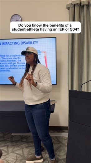 Shanay Howard on Instagram: "Don’t let anyone shame your student-athlete for having an IEP or 504. I call it a superpower — because that’s exactly what it is. The truth is: Everyone learns differently. Everyone needs support in different ways. And the NCAA recognizes that. If your student has an IEP or 504, the NCAA classifies it as an EID — Educational Impacting Disability. Here’s the hack most people don’t know: If your student graduates in 4 years and needs help boosting their GPA, an EID all