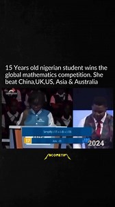 15 years old Nigerian student wins the global mathematics competition. She beat China, UK, US, Asia and Australia. The Mainstream media will never show you this | The HipHop Report