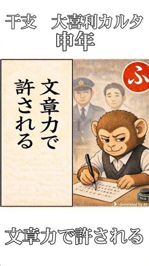 干支シリーズ なんか気まずくない 申年 サルなのに反省文だけうまく書く？文章力で許されると思う？