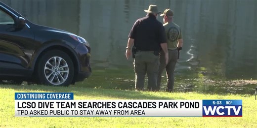 LCSO dive team searches Cascades Park pond