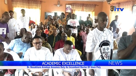 Dr. Nosakhare Arodoye Assumes Duty As Incumbent Rector Of Usen Poly The newly appointed Rector of the Edo state Polytechnic Usen, Dr. Nosakhare Arodoye says he is ready to work hard to lift the institution to an enviable height. Dr. Arodoye stated this during his assumption of office on Wednesday. Pius Nsogho reports that the quiet town of Usen in Ovia South West LGA of Edo state was agog as sons and daughters of the community rolled out the drums to welcome their first indigenous Rector. www.it