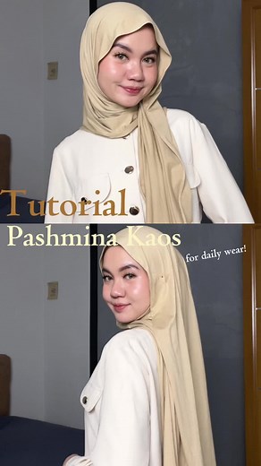 Tutorial Cara Pakai Pashmina Kaos Sehari-hari