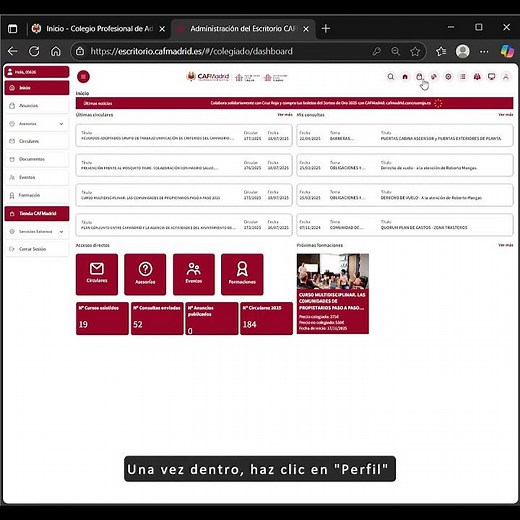 Cómo descargar certificados desde el Escritorio del CAFMadrid