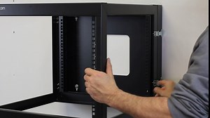 StarTech.com 4-Post 6U Hinged Wall-Mount Network Rack, 19" Open Frame Server Rack with 19.8in Mounting Depth, Wall Mount Swing Out Data Rack for IT / AV / Computer Equipment, TAA (RK619WALLOH)