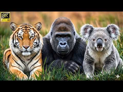 Animals of the World in 4K 🐾 | Relaxing Wildlife Film with Calm Music | Nature Documentary Ultra HD