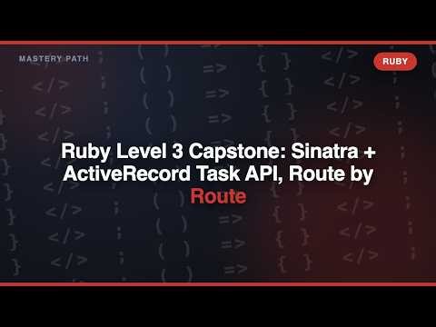 Ruby Level 3 Capstone: Sinatra + ActiveRecord Task API, Route by Route