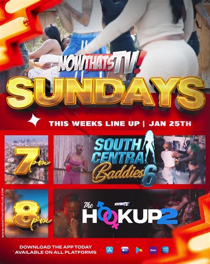 Sundays belong to @nowthats_tv 👀🔥 Download the app, subscribe, and lock in — because this is where Sundays stay active. 📲 Fresh episodes drop every Sunday night, back to back, no excuses. 7PM EST: South Central Baddies 8PM EST: The Hookup Only on @Nowthats_tv📺