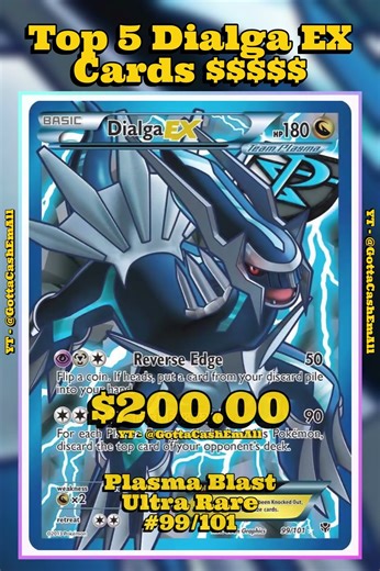 Top 5 RAREST Dialga EX Pokémon Cards 💎 #pokemon #pokemoncards #pokémon #top5 #pokemontcg #tcg