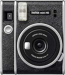 Fujifilm Instax Mini 40 Instant Film Camera with Built-in Selfie Lens, Auto Exposure, Auto Shutter Speed, Easy to Use, Stylish and Classic Design Polaroid Cameras for Pro or Beginners (Renewed)